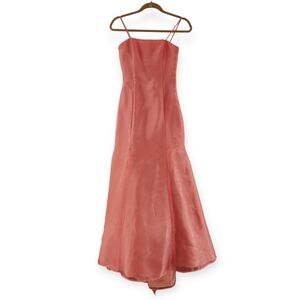 Gunne Sax Jessica McClintock Vintage Chiffon Mermaid Gown Dress Pink 4